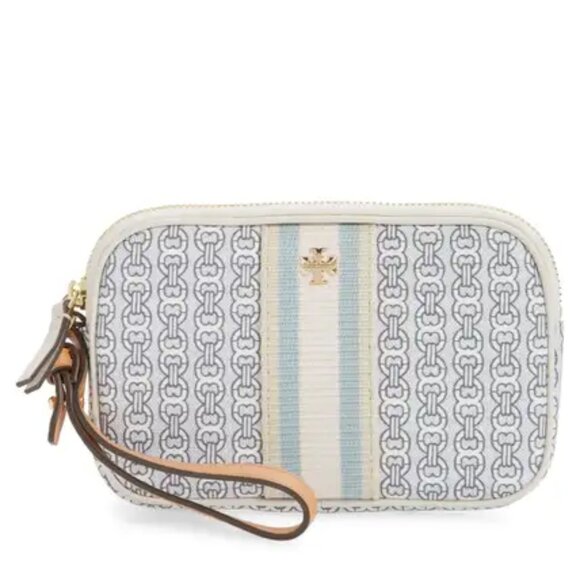 Tory Burch Gemini Link Canvas Wristlet - Picture 1 of 1